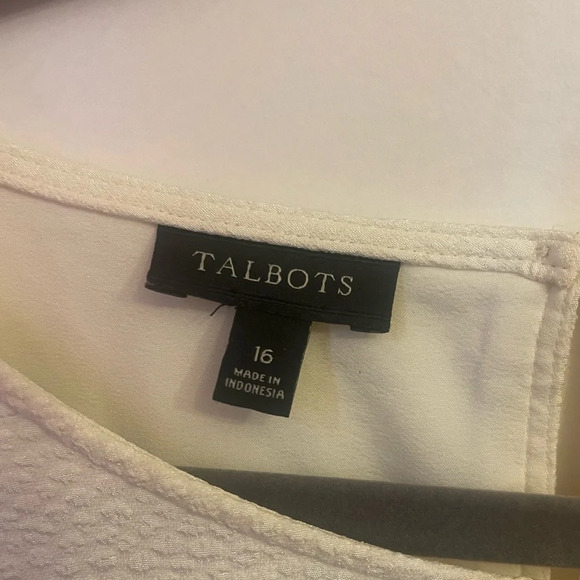 Talbots cream peplum top size 16 EUC - Picture 3 of 3